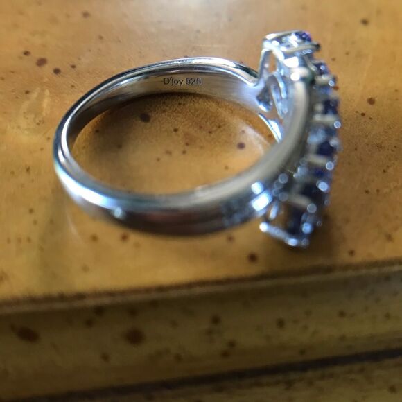 Natural Tanzanite Sterling Silver Ring Size 6 - Picture 3 of 5